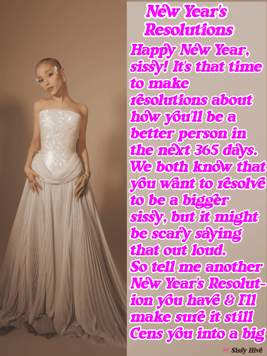 Ariana Grande Sissy Caption for dress-up