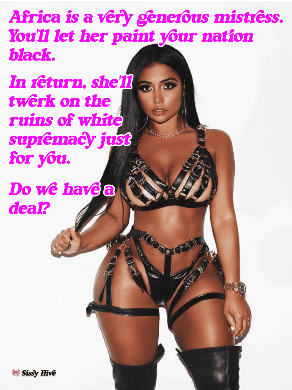 Interracial Sissy Caption