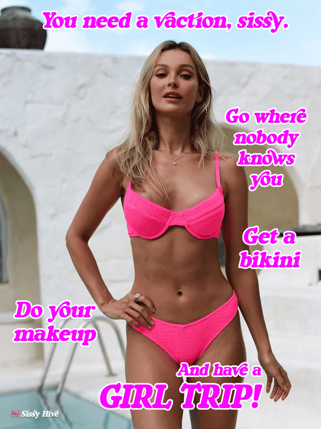 Sissy Bikini Caption