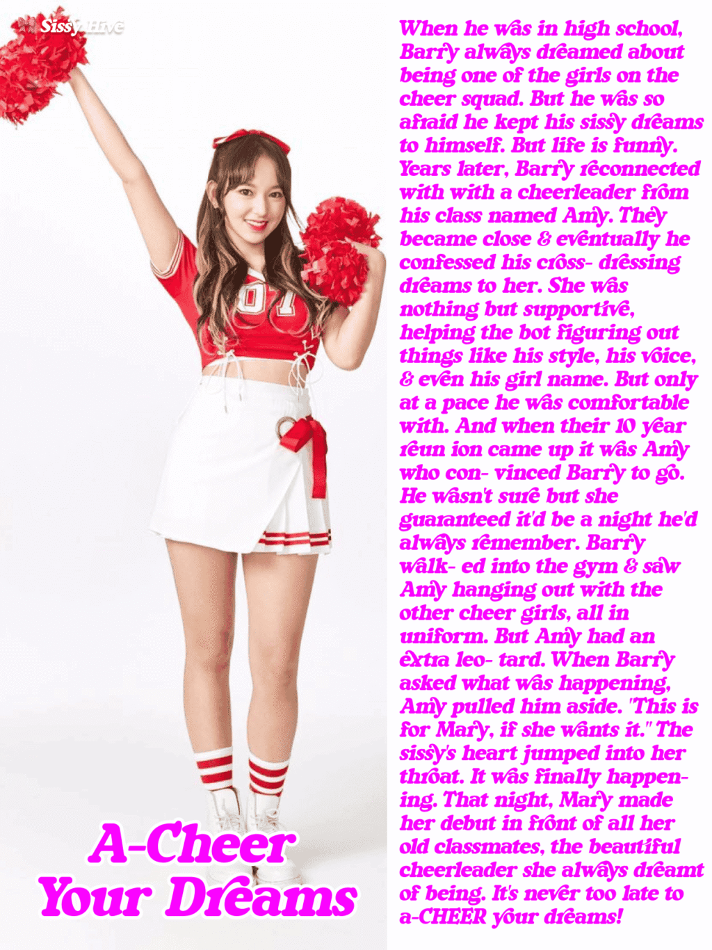 Sissy Cheerleader Caption