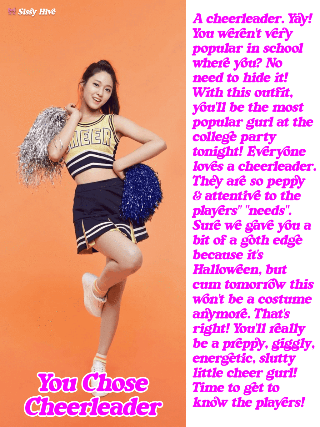 Sissy Cheerleader Caption
