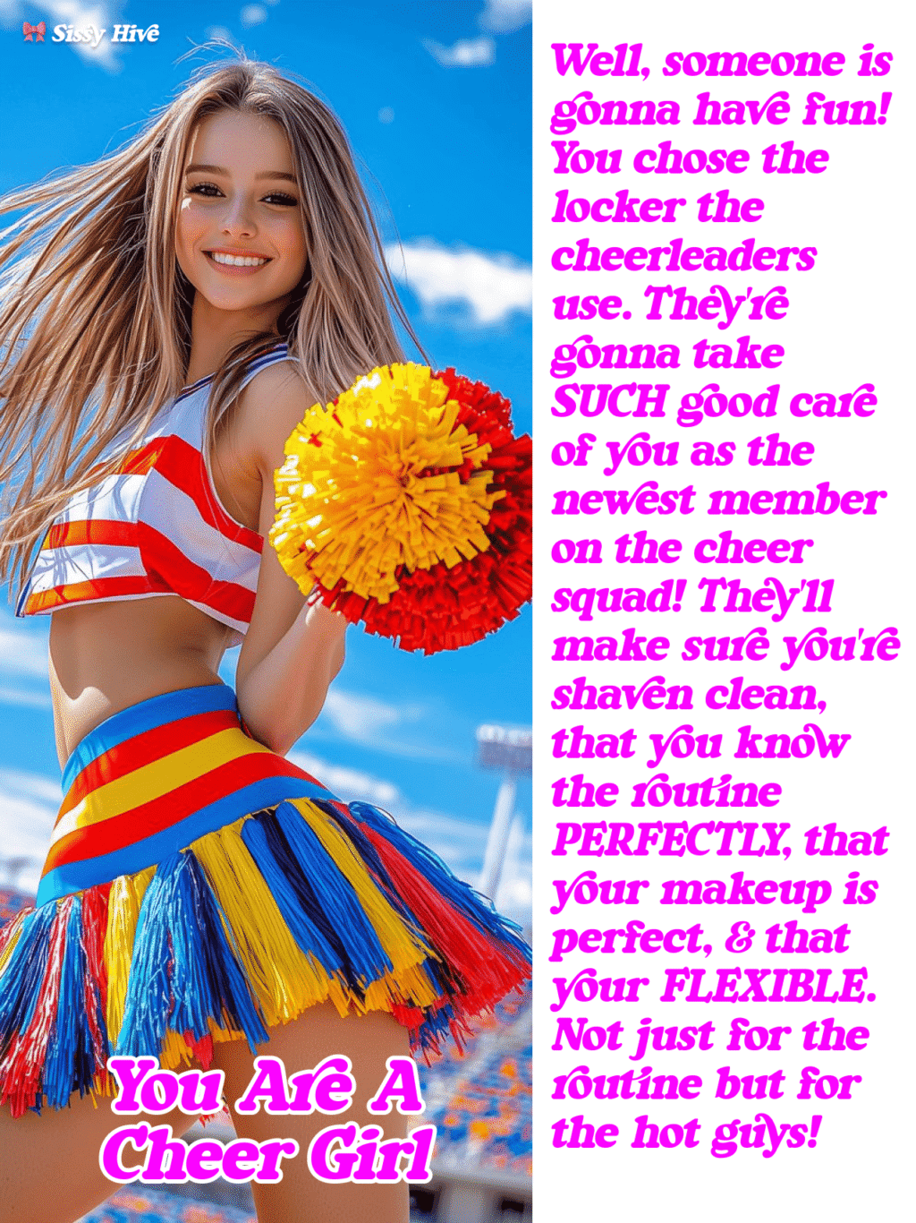 Sissy Cheerleader Caption