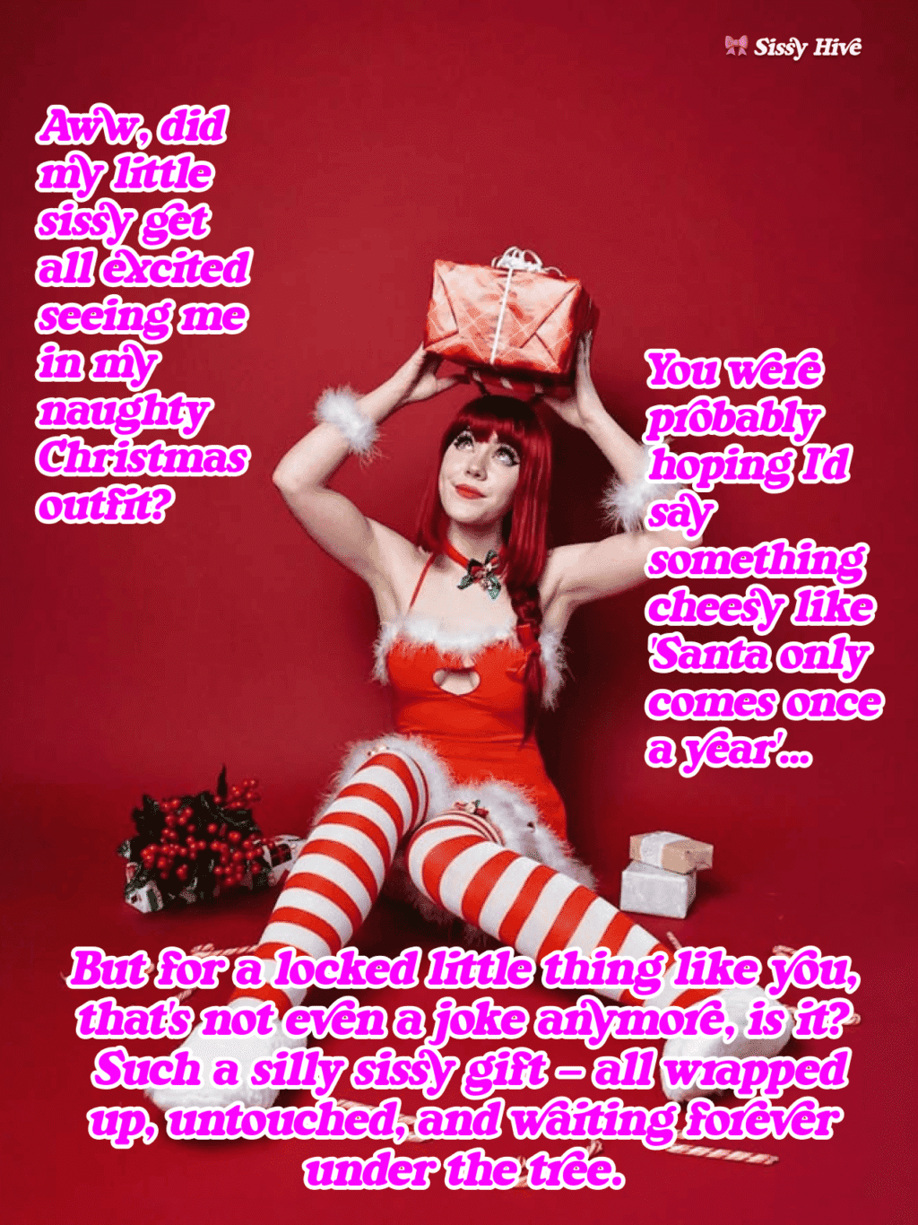 Sissy Christmas Captions 3
