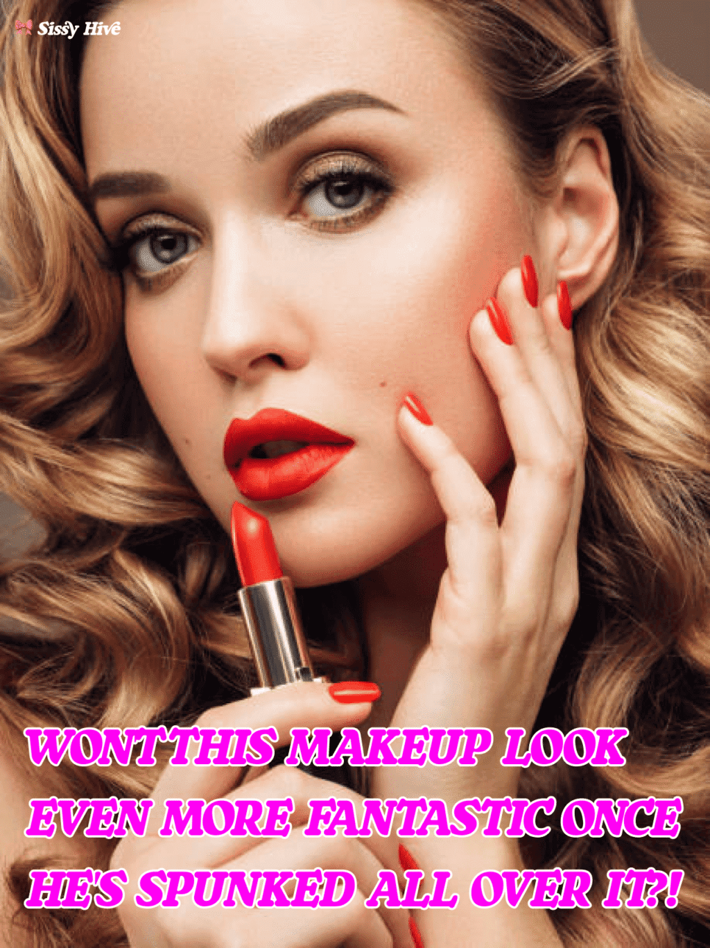 Sissy Lipstick Caption 15