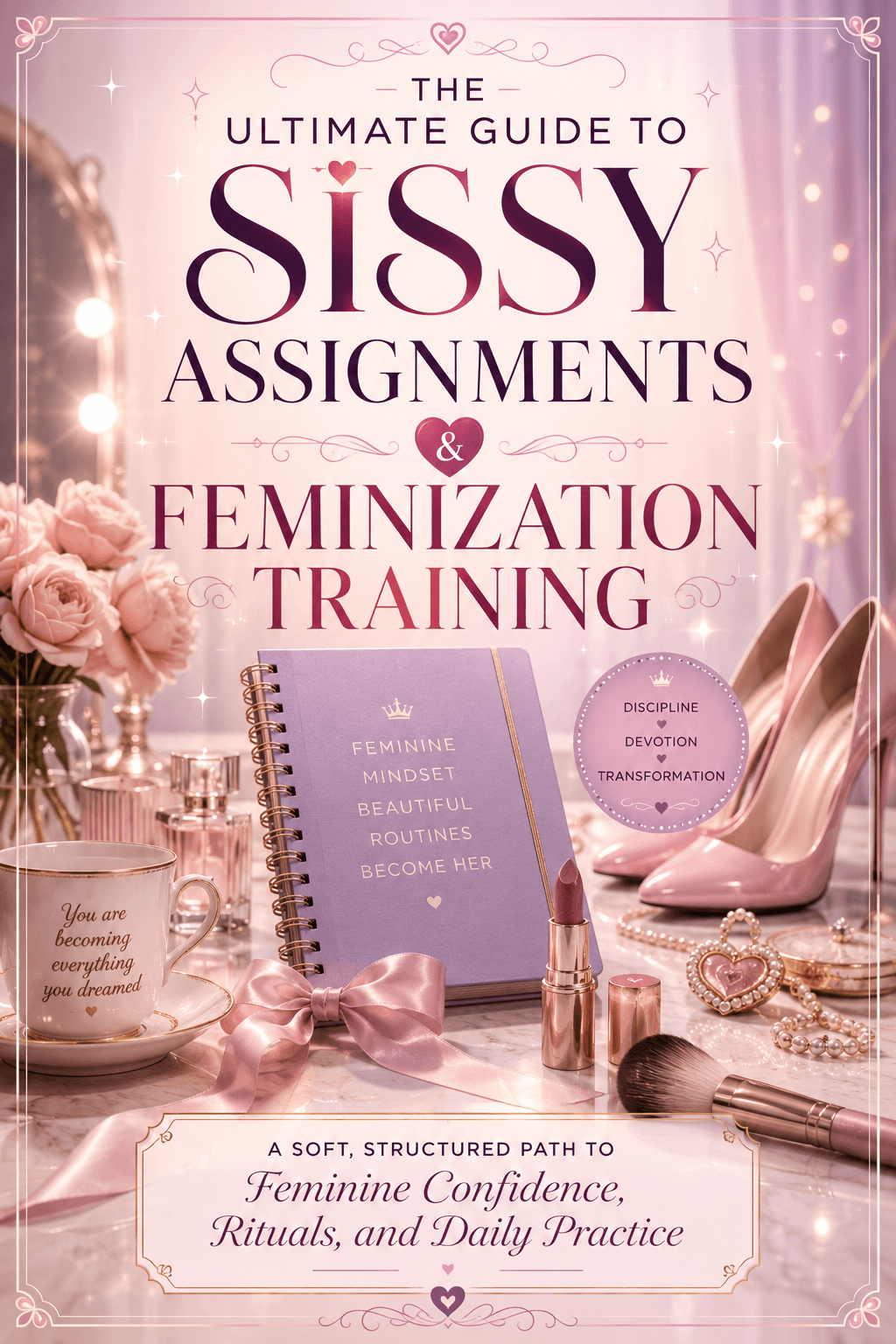 Person practicing daily feminization assignments and grooming routines for beginners.